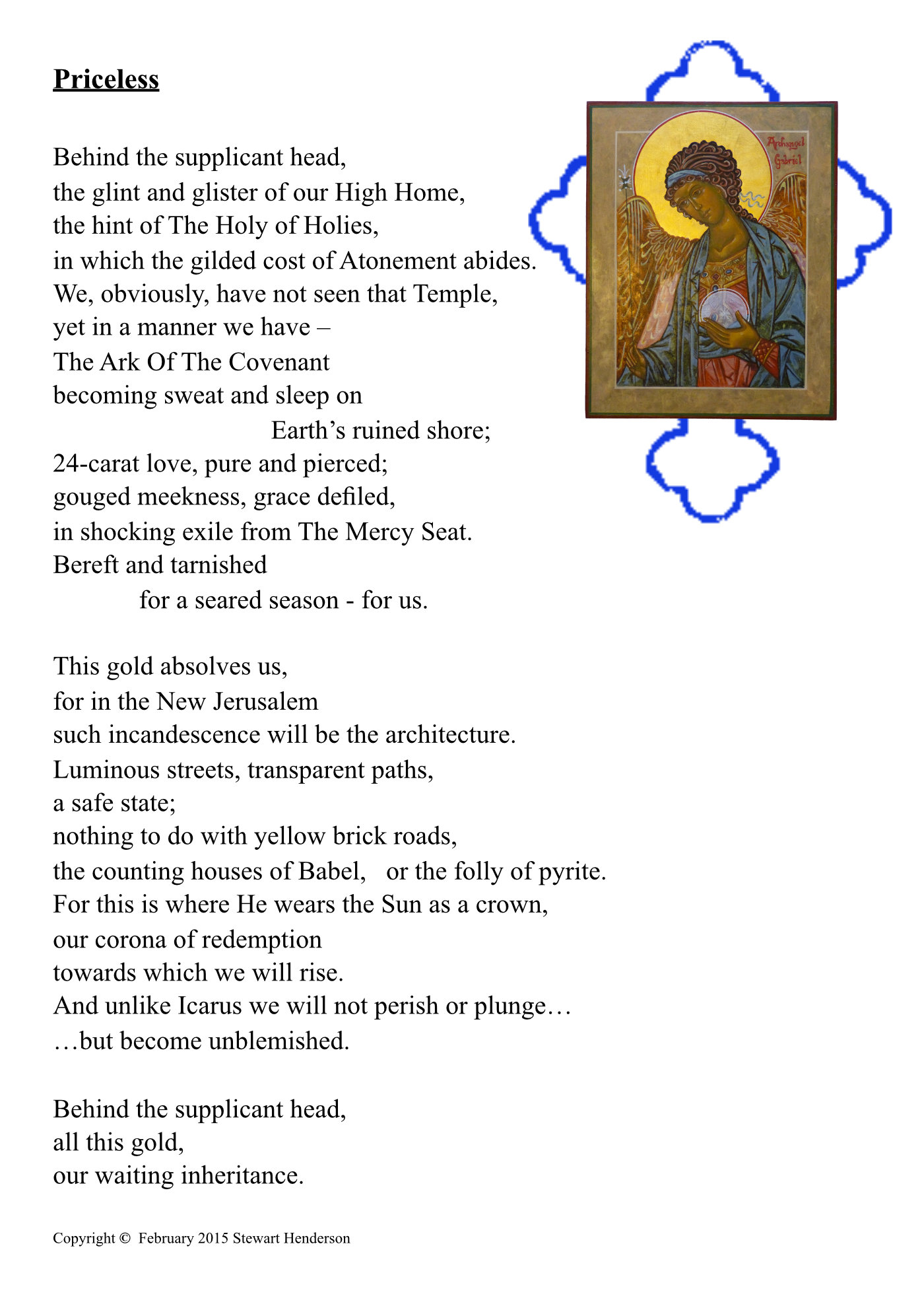 Priceless   Poem and Icon
